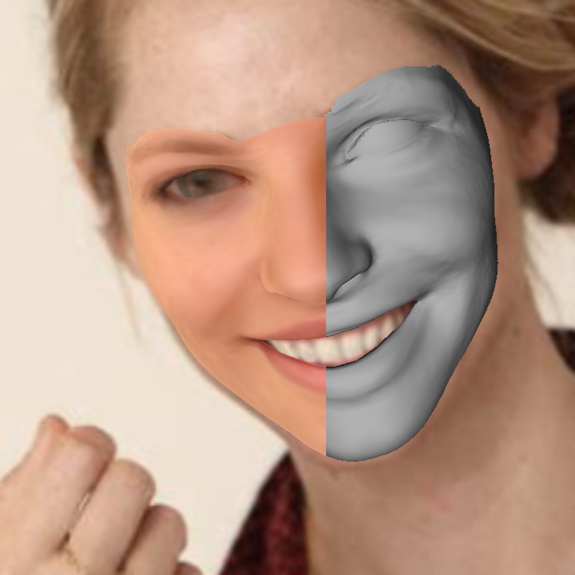 Teaser for MoFA: Model-based Deep Convolutional Face Autoencoder for Unsupervised Monocular Reconstruction